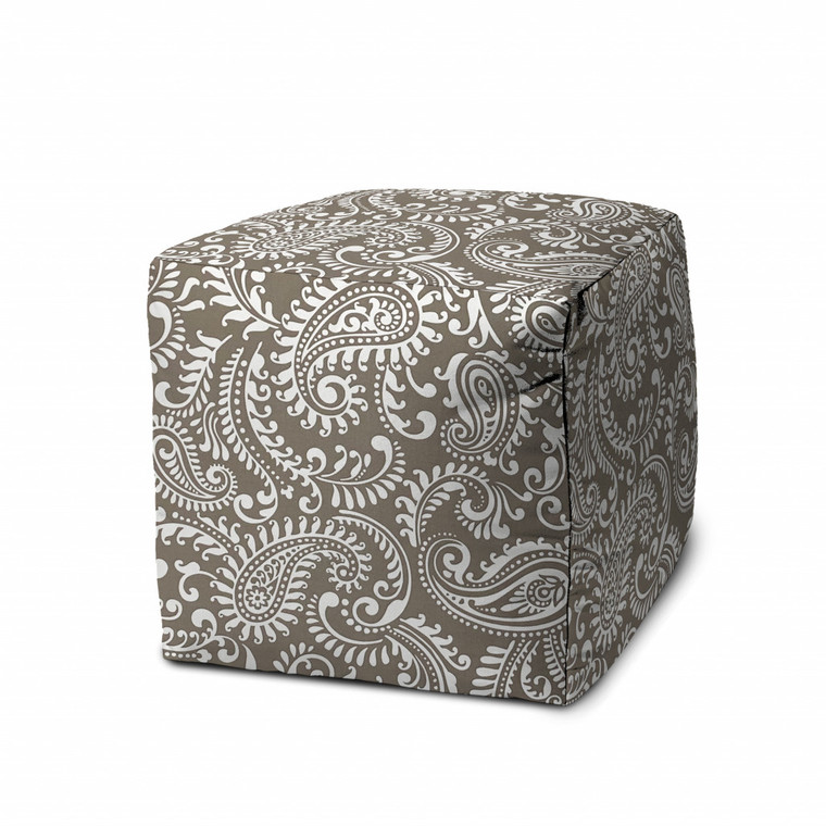 17" Cube Paisley Indoor Outdoor Pouf Ottoman - 606114155157