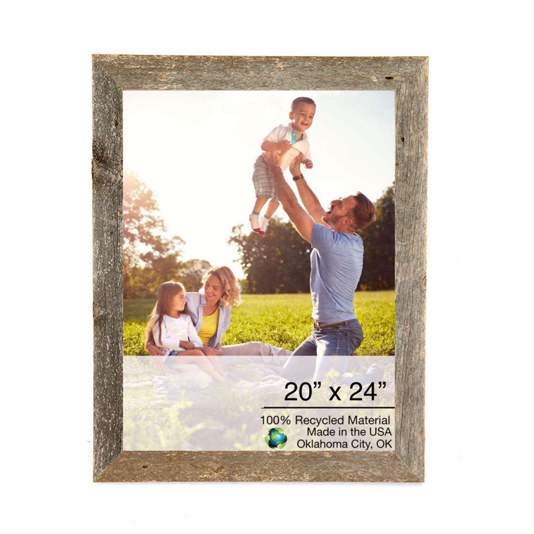 20" x 24" Rustic Farmhouse Espresso Brown Wood Frame - 4512822833613