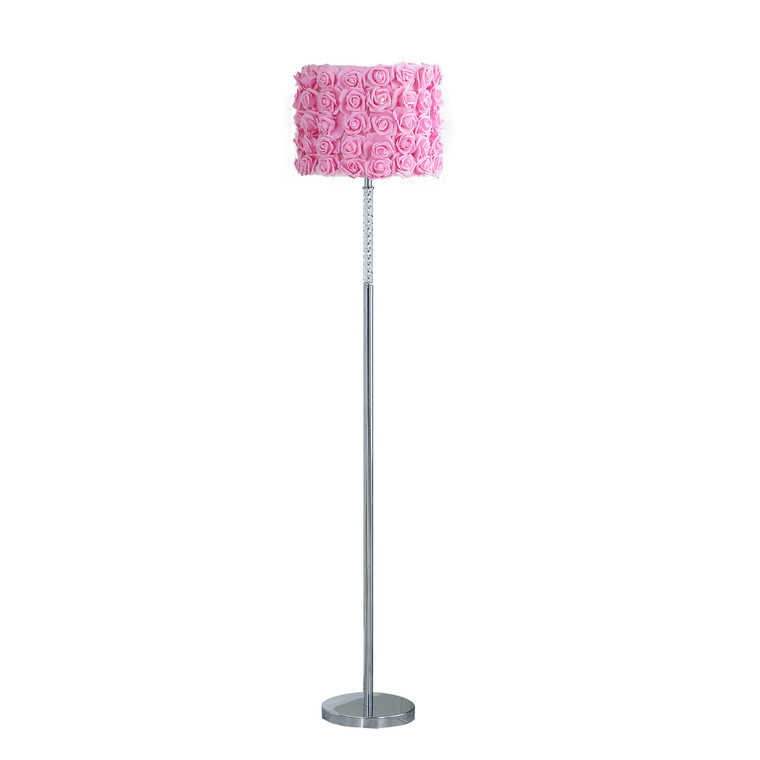 63" Steel Traditional Shaped Floor Lamp With Pink Drum Shade - 606114646648