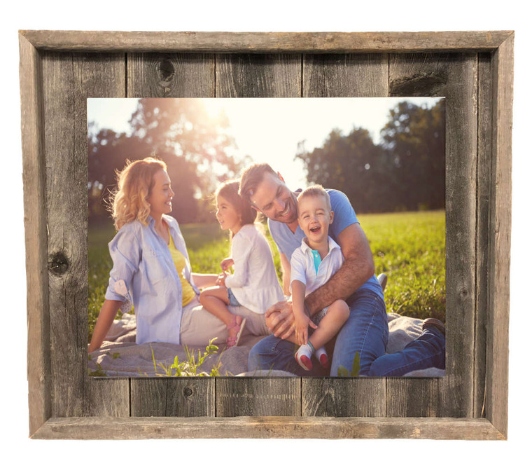 11" x 14" Gray Solid Wood Hanging Picture Frame