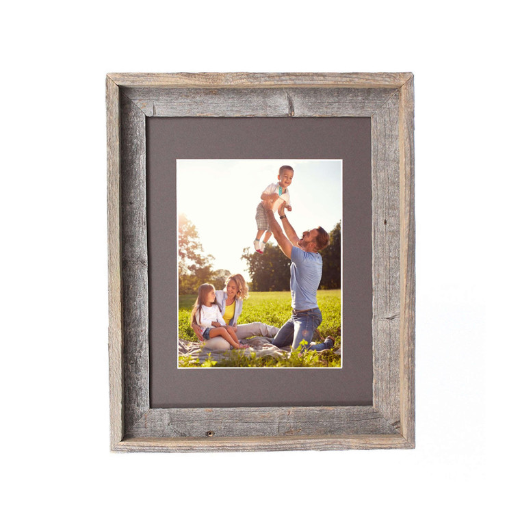 16" x 20" Gray Distressed Solid Wood Hanging Picture Frame