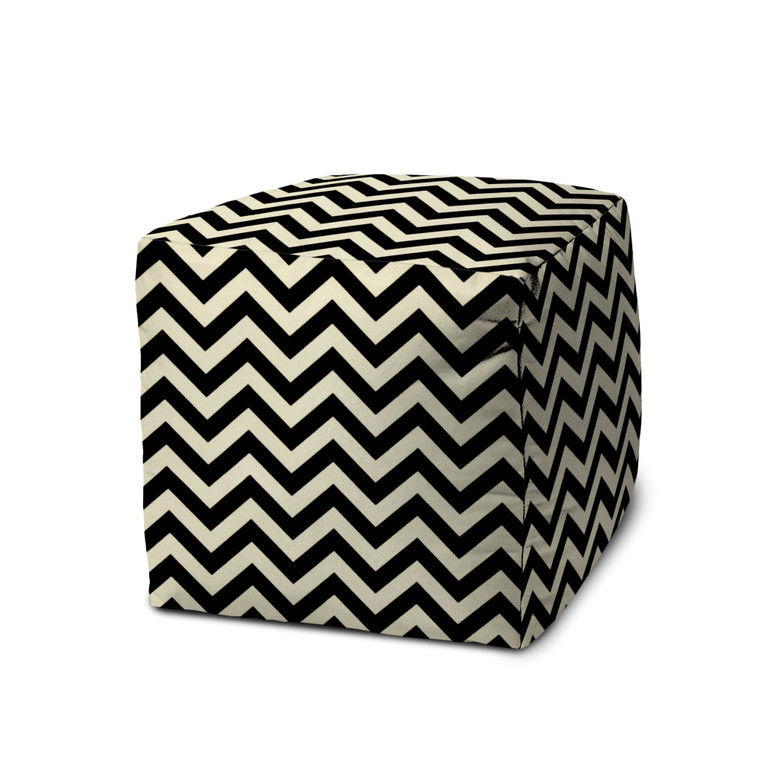 17" Cube Chevron Indoor Outdoor Pouf Ottoman - 606114155843