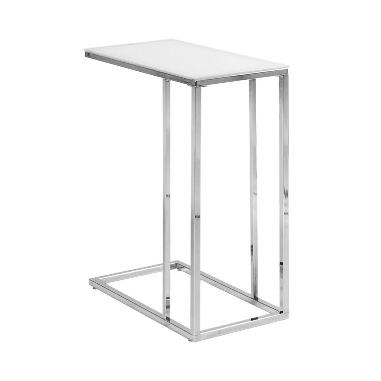 18.25" x 10.25" x 24" Chrome Metal Tempered Glass Accent Table - 4512822769448