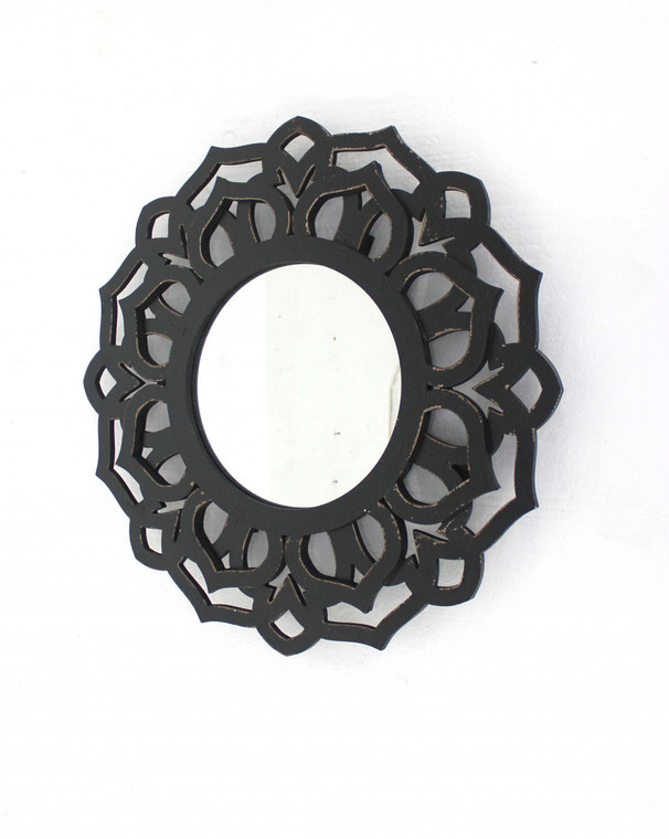 23.75 X 23.75 Black Traditional Lotus - Wall Mirror - 689805005597