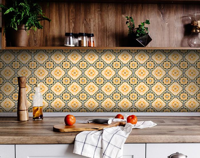 7" X 7" Golden Deco Peel And Stick Removable Tiles - 808230083998