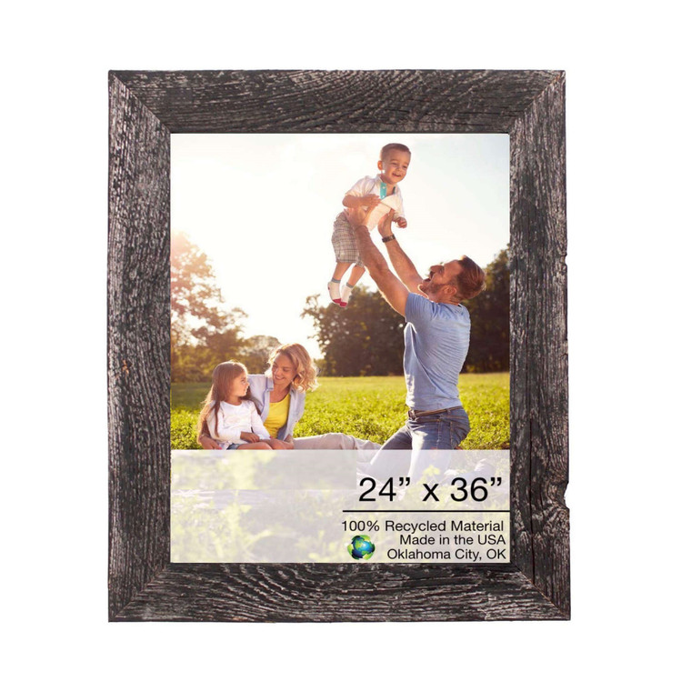 24x36 Rustic Smoky Black Picture Frame with Plexiglass Holder - 4512822714608