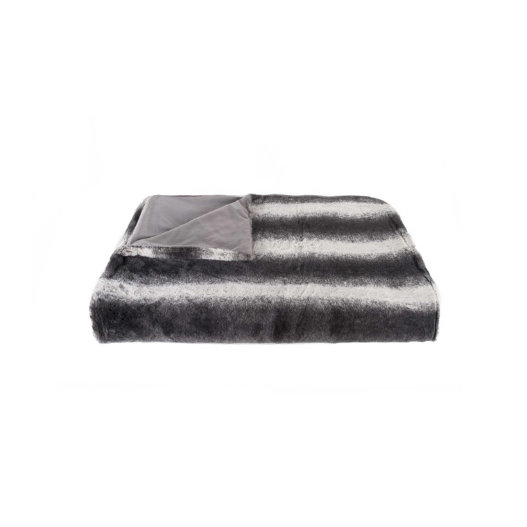50" x 60" Irving Charcoal White Fur Throw - 4512839647777