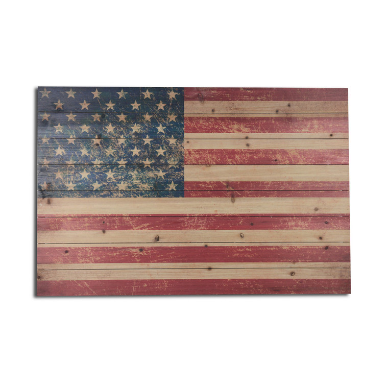 36" Striking USA Flag Wood Plank Wall Art - 808230099548