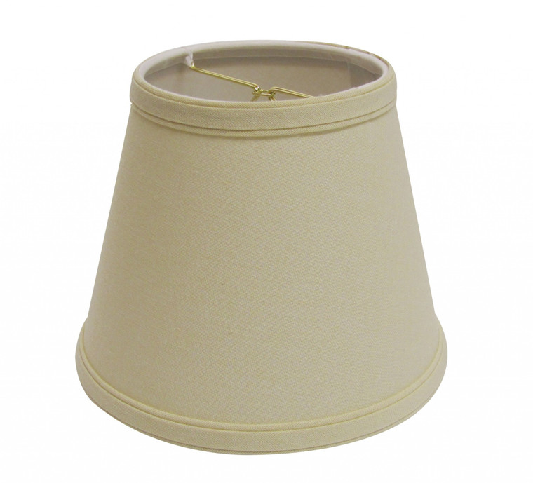 8" Parchment Biege Empire Hardback Slanted Linen Lampshade - 606114555964