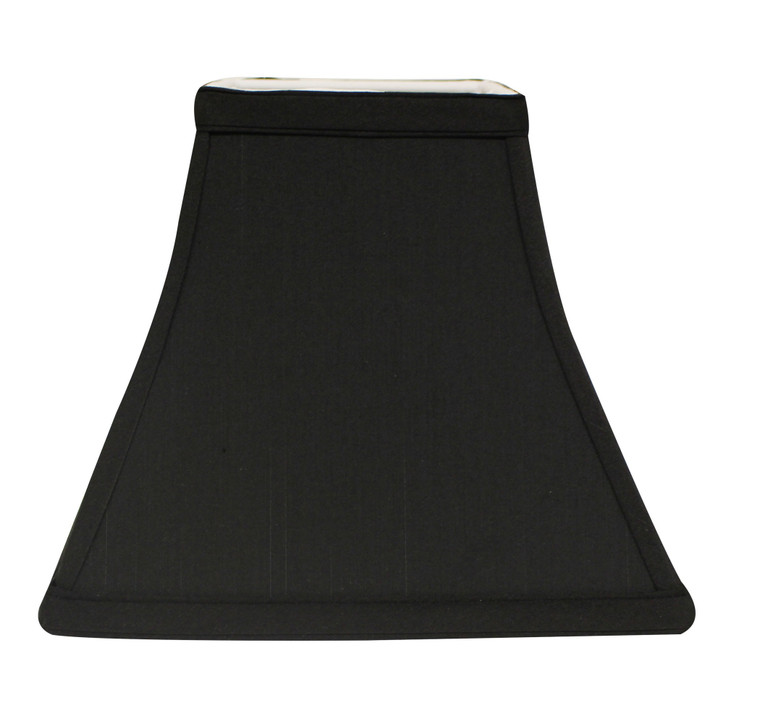 Black Shantung Silk Square Lamp Shade