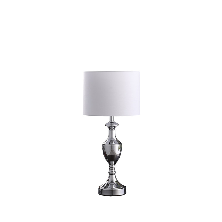 22" Silver Metal Standard Table Lamp With White Shade - 4512839592749