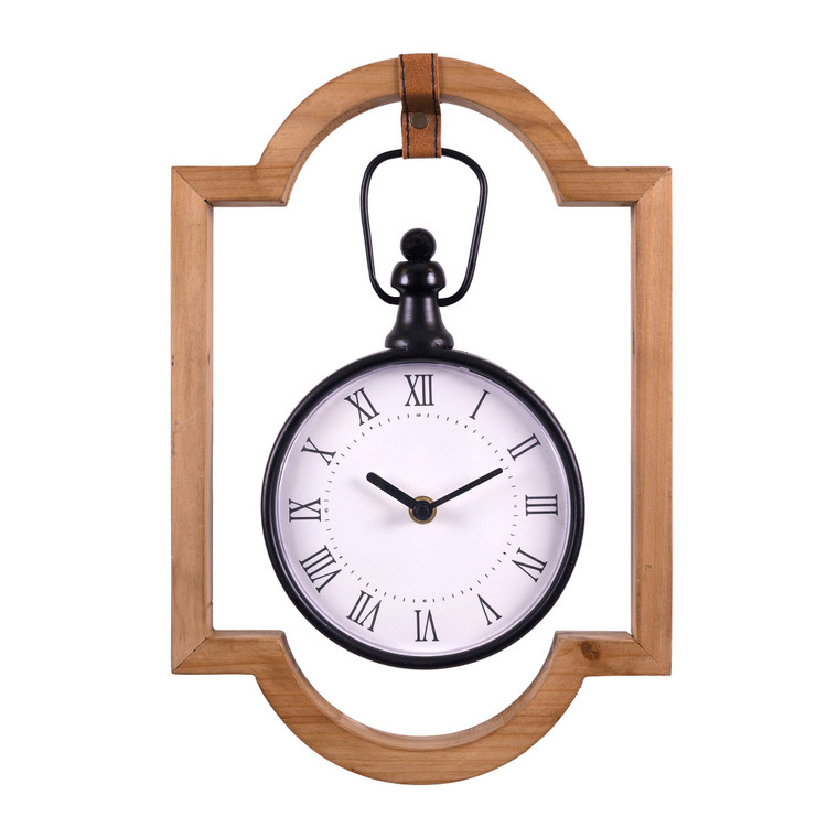 Wooden Frame Hanging Wall Clock - 808230109452