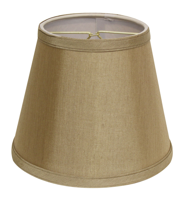 8" Pale Brown Empire Hardback Slanted No Slub Lampshade - 606114555995