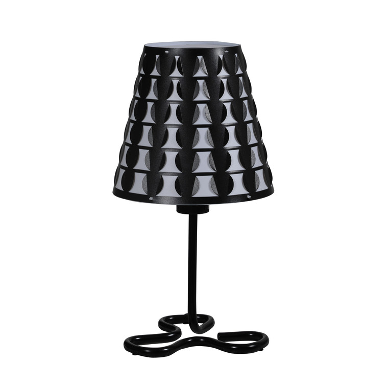 16” Modern Black And White Metal Table Lamp - 606114542704