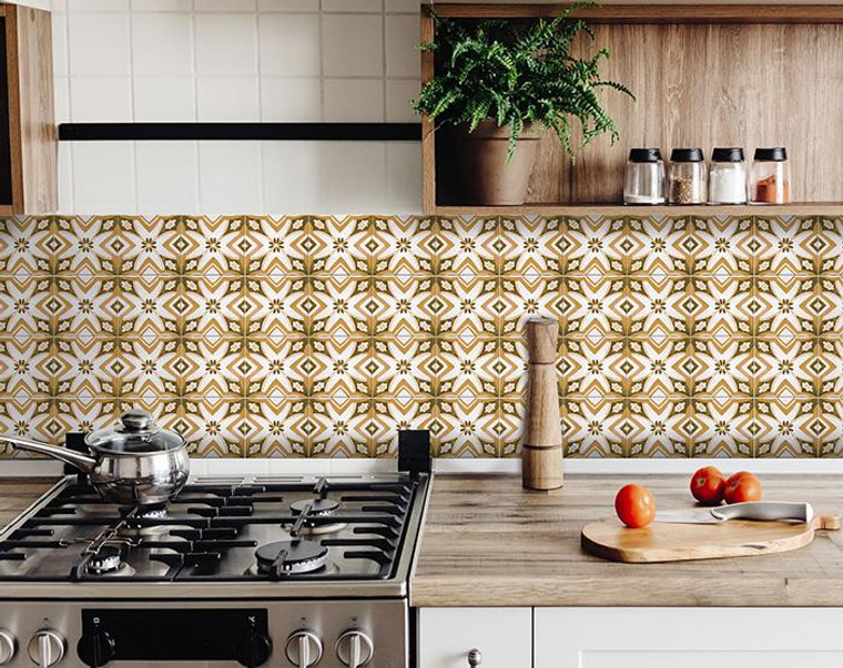 4" x 4" Papaya Peel and Stick Removable Tiles - 808230088108