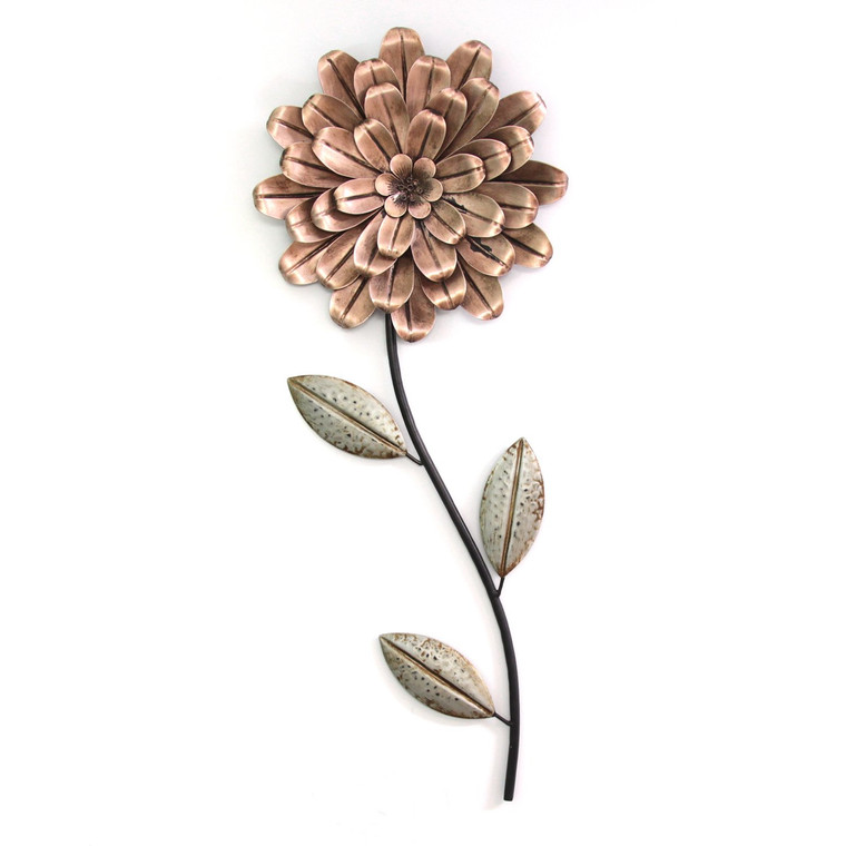 Romantic Flower Stem Metal Wall Decor - 614486188383