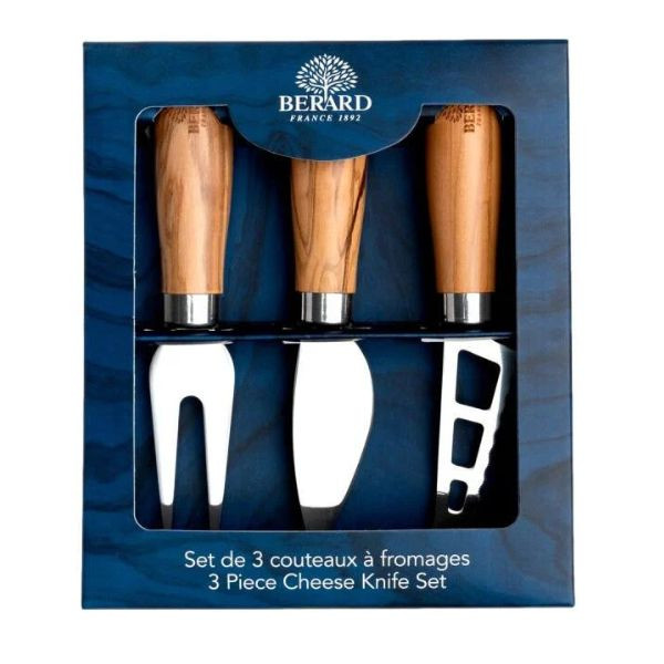 Berard Olive Wood 3PC Cheese Set - Thumbnail 2
