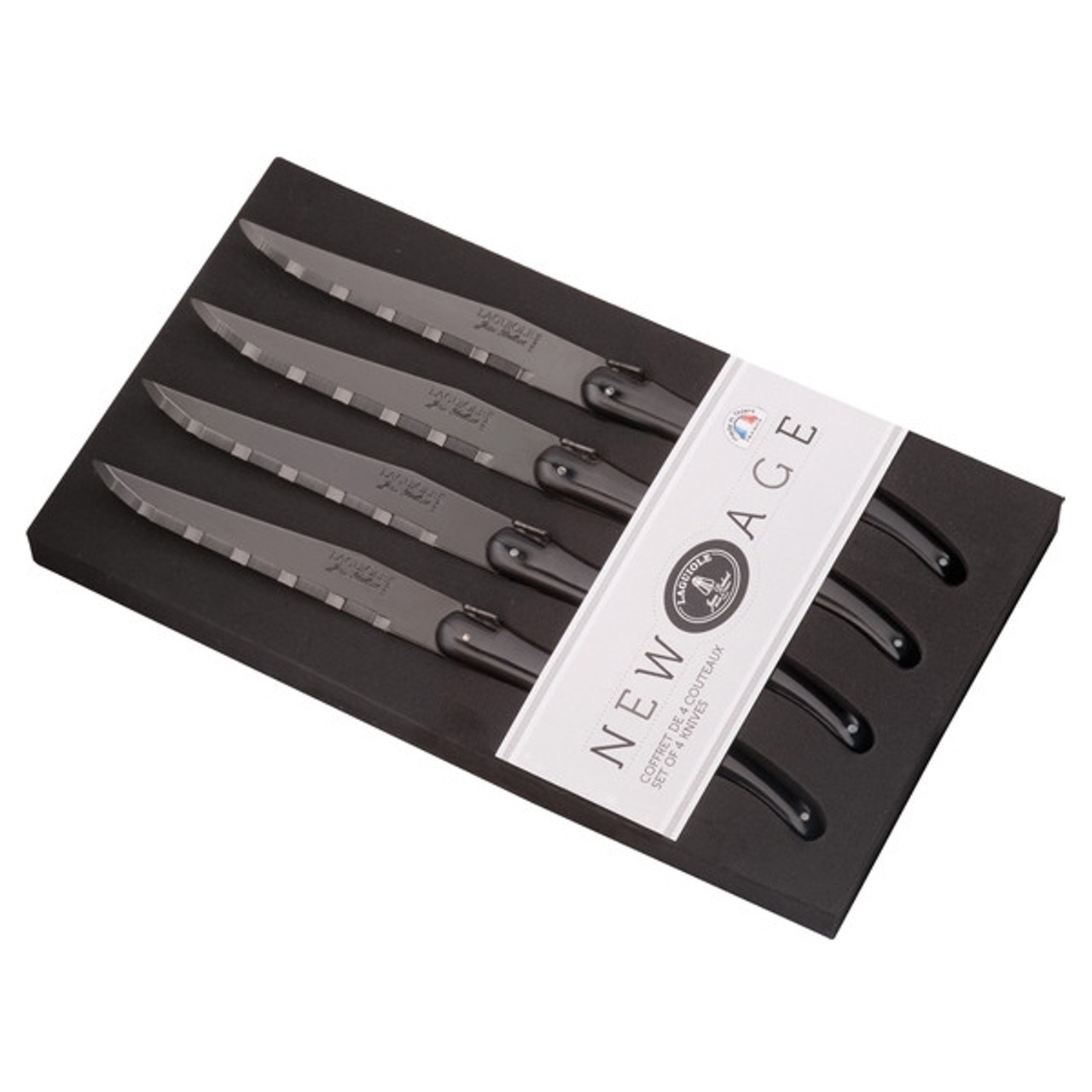 4/6/8/10pcs Laguiole Steak Knife Set Black Hammer Blade Dinner