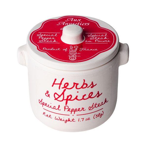 Aux Anysetiers du Roy Pepper Steak Spices in Ceramic Jar