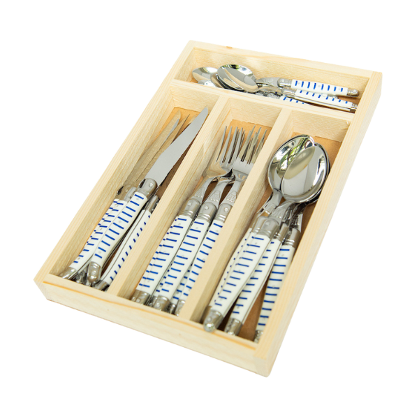 Jean Dubost Mariniere 24 Pc Everyday Flatware Set