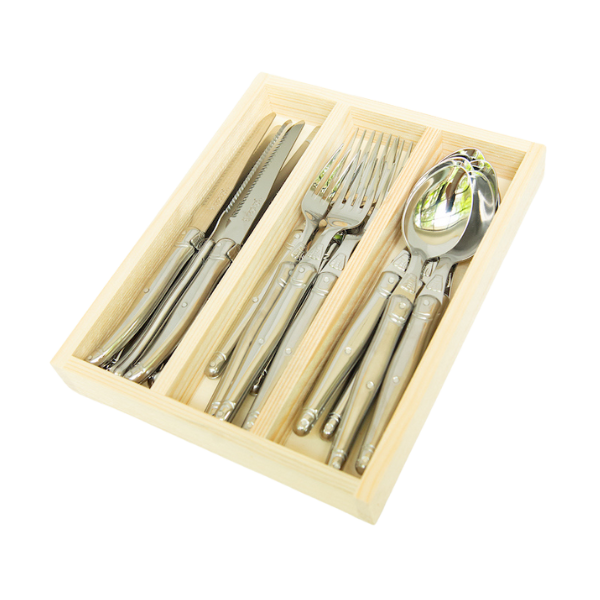Jean Dubost 18 Pc Everyday Flatware Set with Stainless Steel