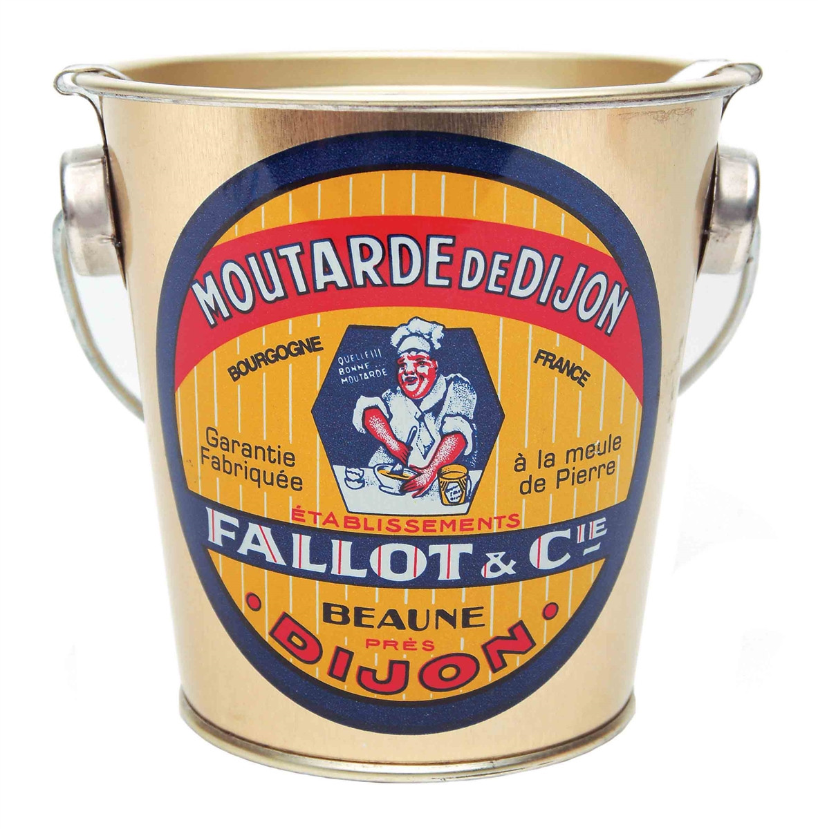 Edmond Fallot Dijon Mustard in a Decorated Metal Pail