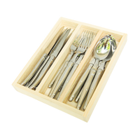 Jean Dubost 18 Pc Everyday Flatware Set with Stainless Steel