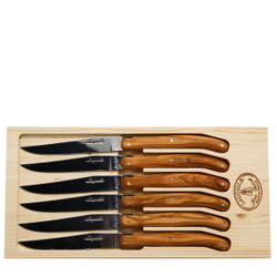Laguiole Jean Dubost Olivewood Steak Knives - Set of 4