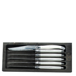 Jean Dubost 6 Knives in a Tray in Black and Brass - The French Farm