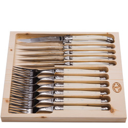 Jean Dubost 12 Pc Cutlery Set with Ivory Handles