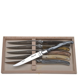 Jean Dubost 6 Steak Knives Black in Clasp Box