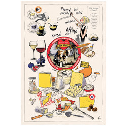 Torchons & Bouchons Wine Map Tea Towel