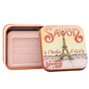 La Savonnerie de Nyons "Eiffel Tower" May Rose Soap Tin 3.5oz