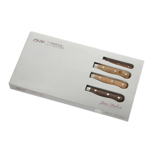 Jean Dubost 4 Kitchen Knives Set Mixed Woods in Gift Box