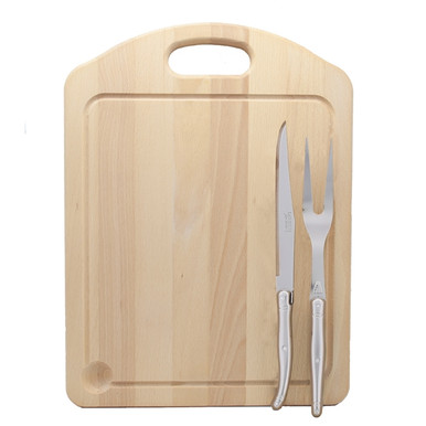 Jean Dubost Carving Set with Stainless Steel Handles and Carving Board