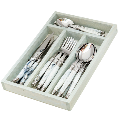 Jean Dubost 24pc Flatware - Blue