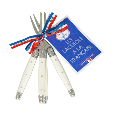 Jean Dubost 4 Cocktail Fork Ivory