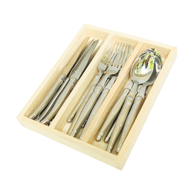 Jean Dubost 18 Pc Everyday Flatware Set with Stainless Steel
