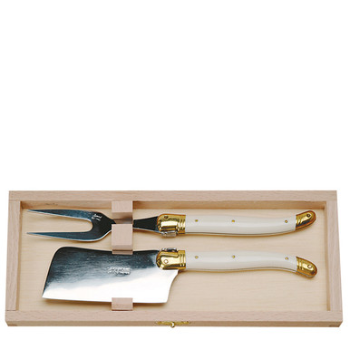 Jean Dubost 2pc Cheese Set Ivory