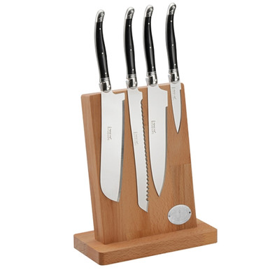 Laguiole Kitchen Knives Set of 5 with Magnetic Block