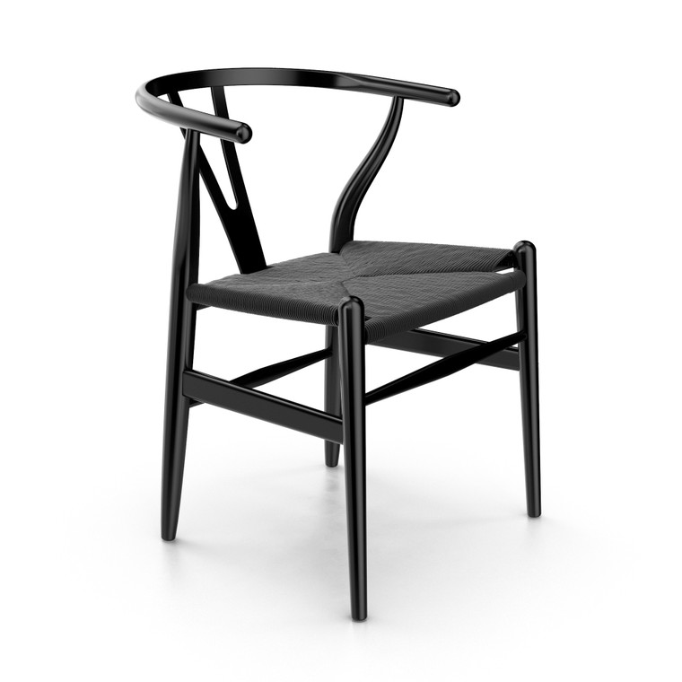Ashton-2 -  Black Frame - Black Papercord Seat | Set of 2
