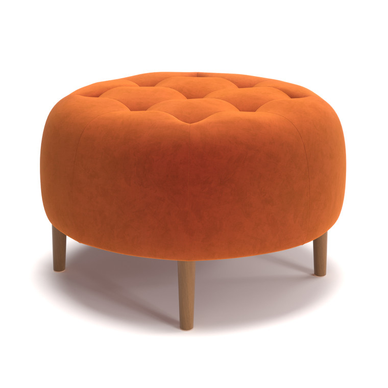 Blakely Round Velvet Ottoman