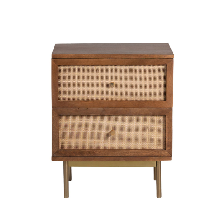 Carter Solid Wood Two-Drawer Nightstand