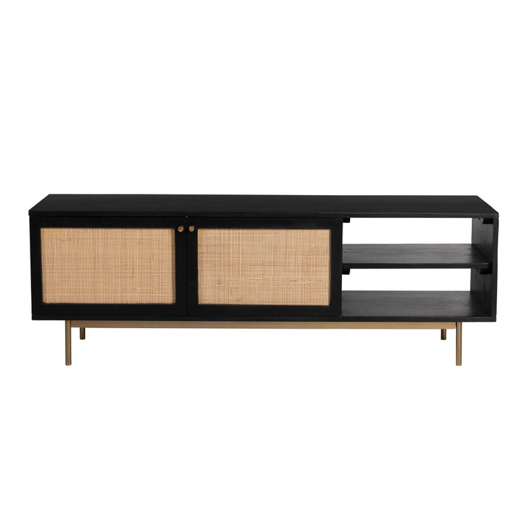 Carter Solid Wood with Natural Woven Cane TV Stand