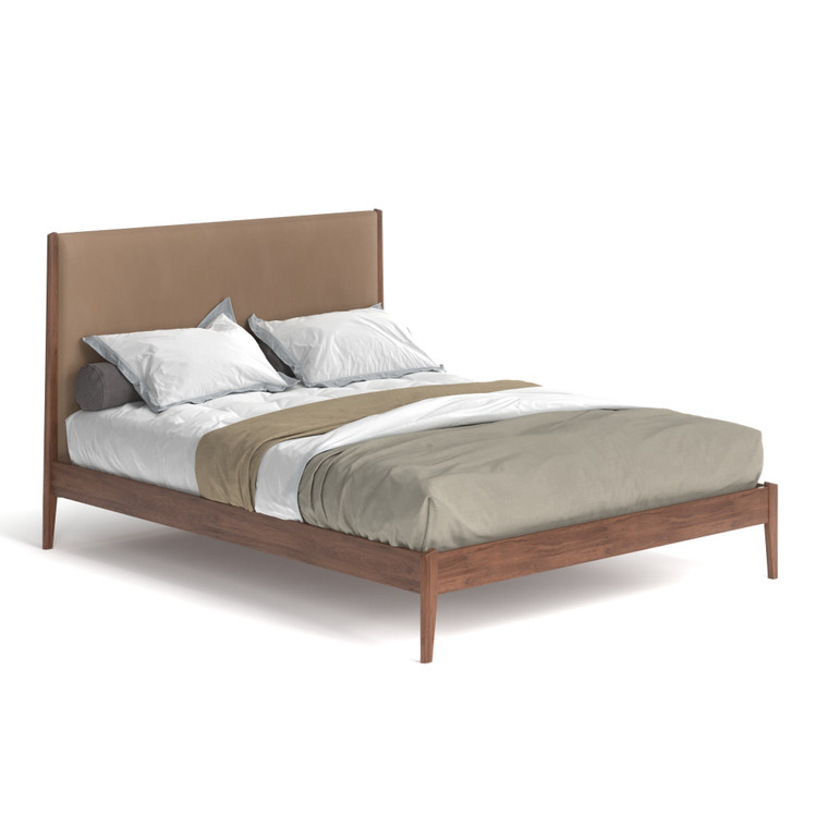 Midland Full Size Bed with Vegan Leather Upholstered Headboar