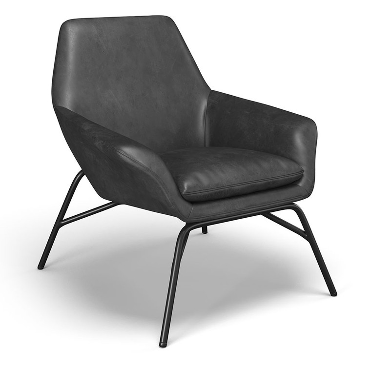 Elora Vegan Leather Accent Chair - Black Vegan Leather