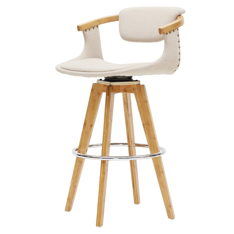 Dexter Fabric Bamboo Counter Stool