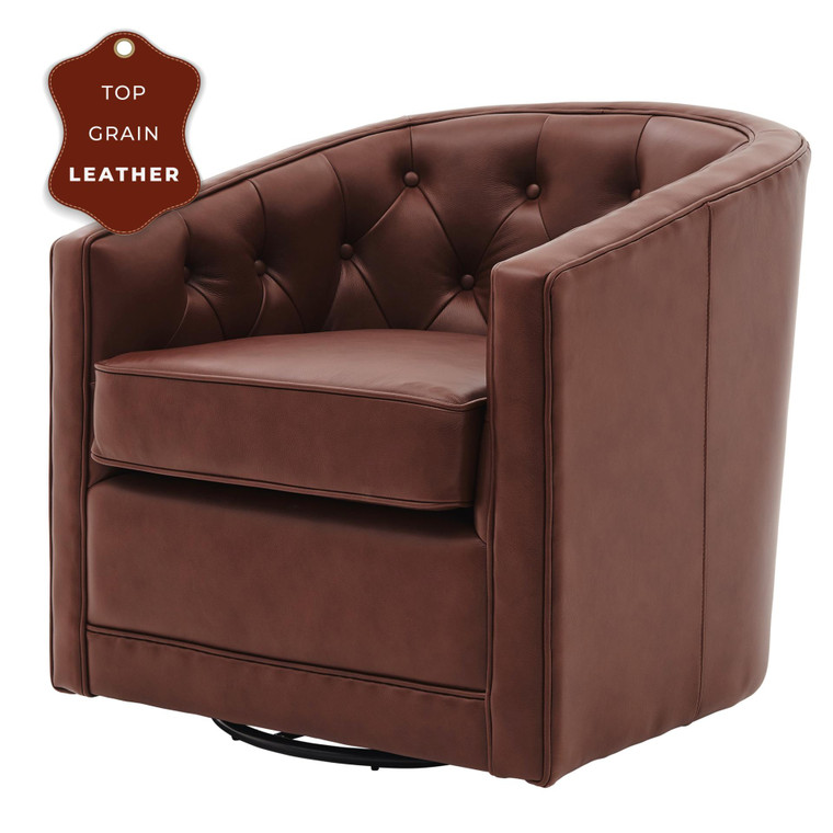 Walter Top Grain Leather Swivel Chair
