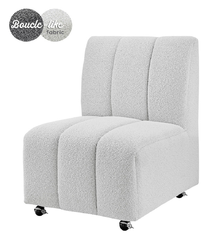 Leticia Fabric Accent Chair w/ KD Casters