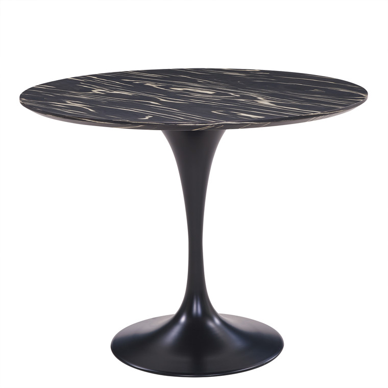 Allen 39" Striped Ebony Wood Veneer Round Dining Table